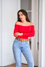 CROP TOP S ODHALENÝMI RAMENAMI “ELIZA” - BAVLNA
