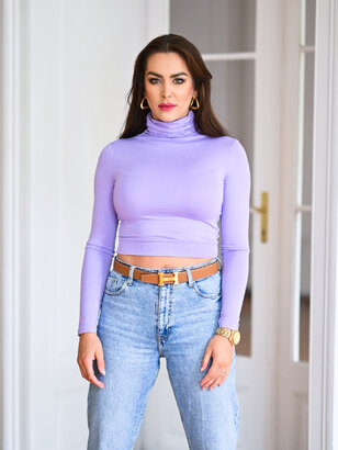 CROP TOP S ROLÁKOM - VISKÓZA / VŠETKY FARBY