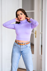 CROP TOP S ROLÁKOM - VISKÓZA / VŠETKY FARBY