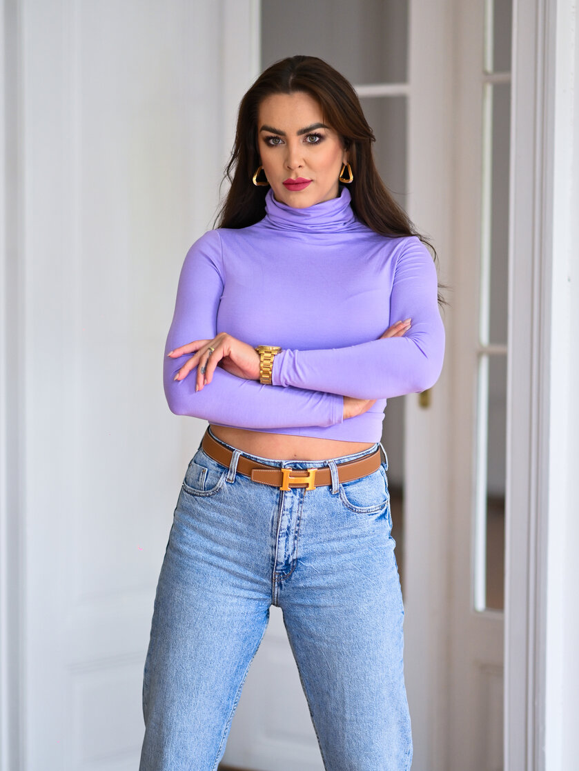CROP TOP S ROLÁKOM - VISKÓZA / VŠETKY FARBY