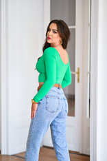 CROP TOP S VÝSTRIHOM AJ NA CHRBÁTE - BAVLNA