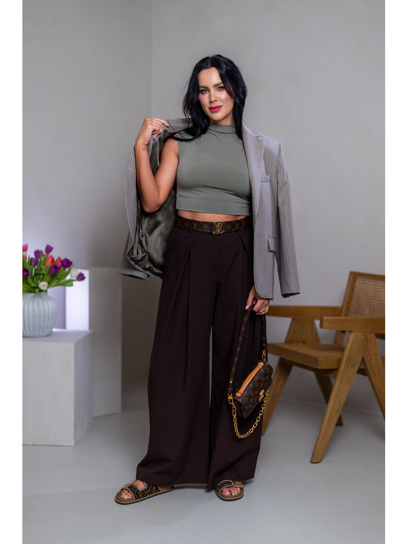 CROP TOP “THEA” - PRINECHANÝ STOJAČIK A PADNUTÉ PLECIA
