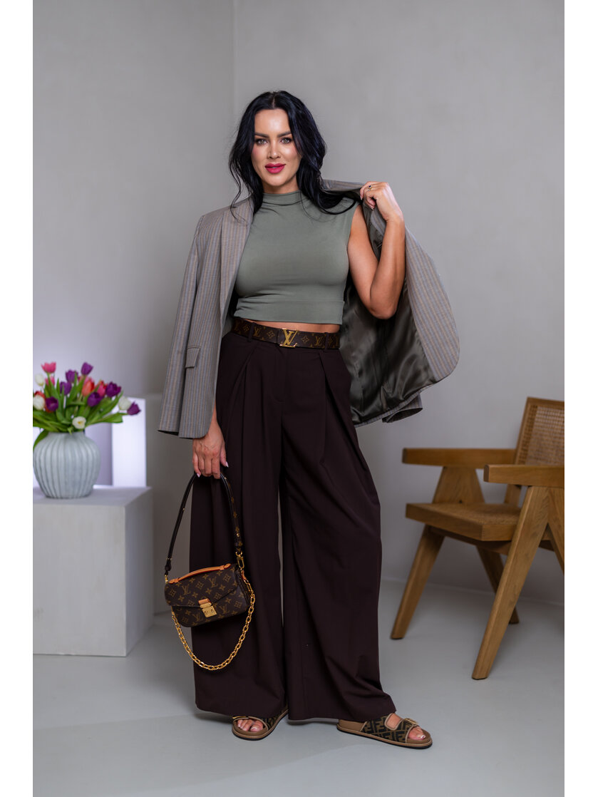 CROP TOP “THEA” - PRINECHANÝ STOJAČIK A PADNUTÉ PLECIA