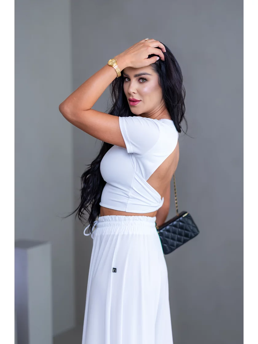 DVOJVRSTOVÝ CROP TOP “SELENA” S OTVOROM NA CHRBÁTE