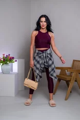 DVOJVRSTVOVÝ CROP TOP “ROBYN” - VYKROJENÉ TIELKO