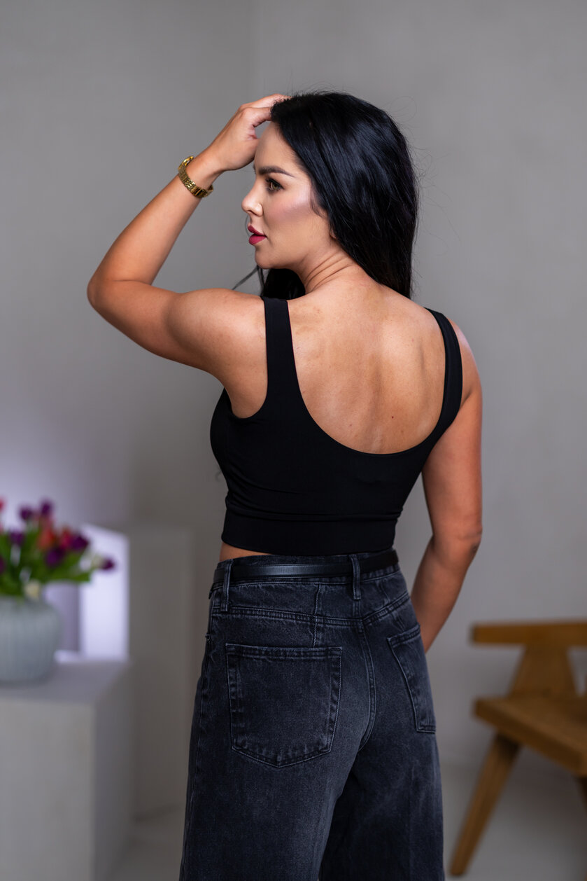 DVOJVRSTVOVÝ CROP TOP “THEA” - TIELKO S VÝSTRIHOM