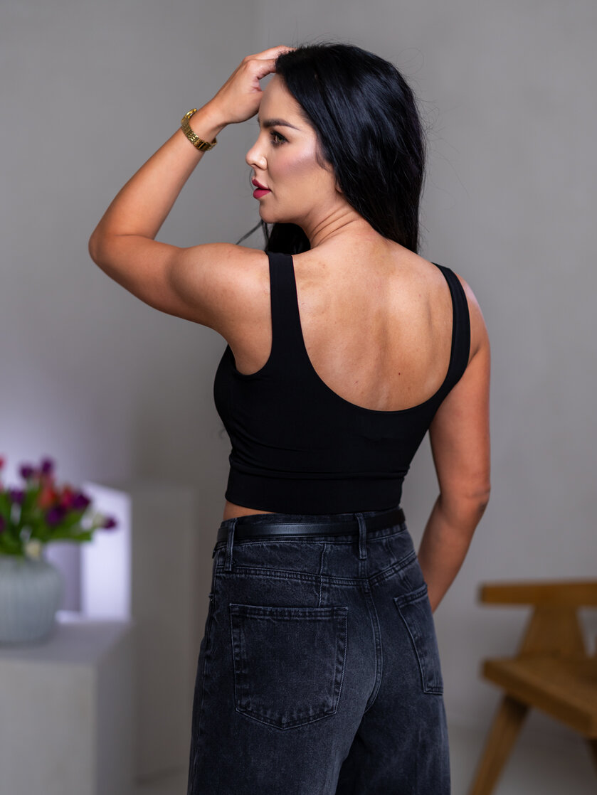 DVOJVRSTVOVÝ CROP TOP “THEA” - TIELKO S VÝSTRIHOM
