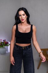 DVOJVRSTVOVÝ CROP TOP “THEA” - TIELKO S VÝSTRIHOM