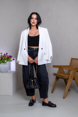 DVOJVRSTVOVÝ CROP TOP “THEA” - TIELKO S VÝSTRIHOM