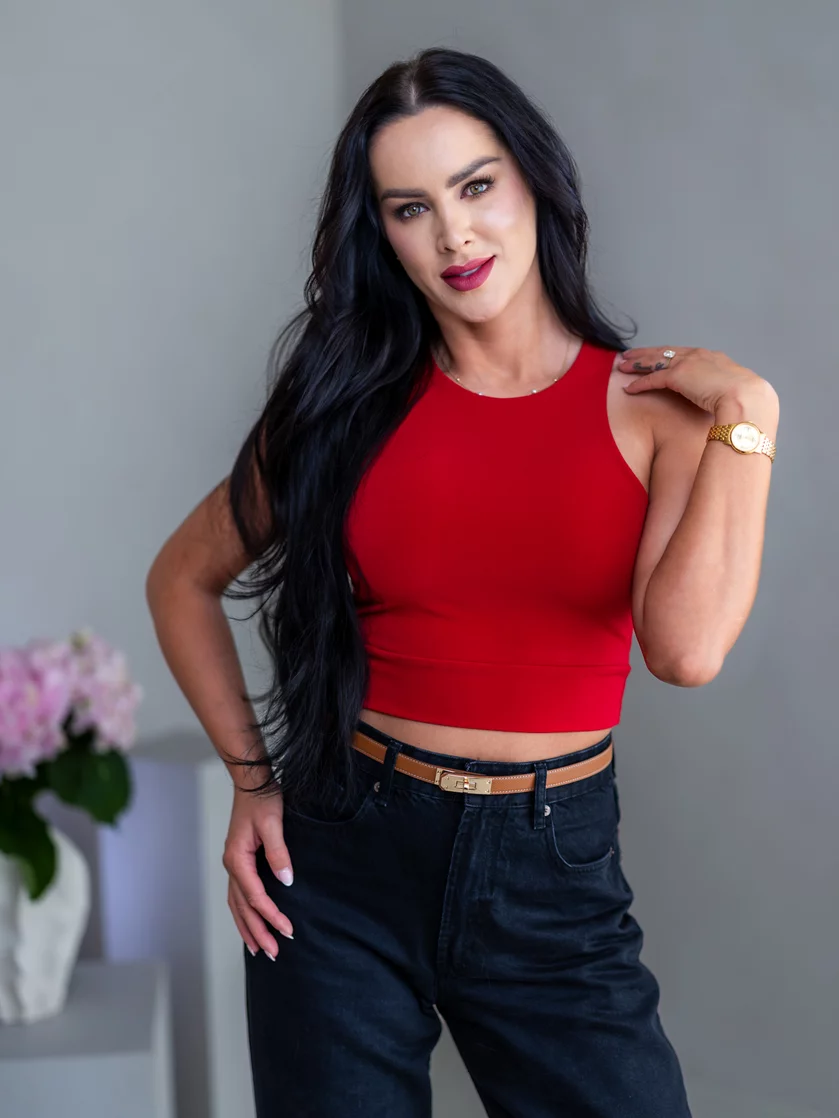DVOJVRSTVOVÝ CROP TOP “THEA” - VYKROJENÉ TIELKO