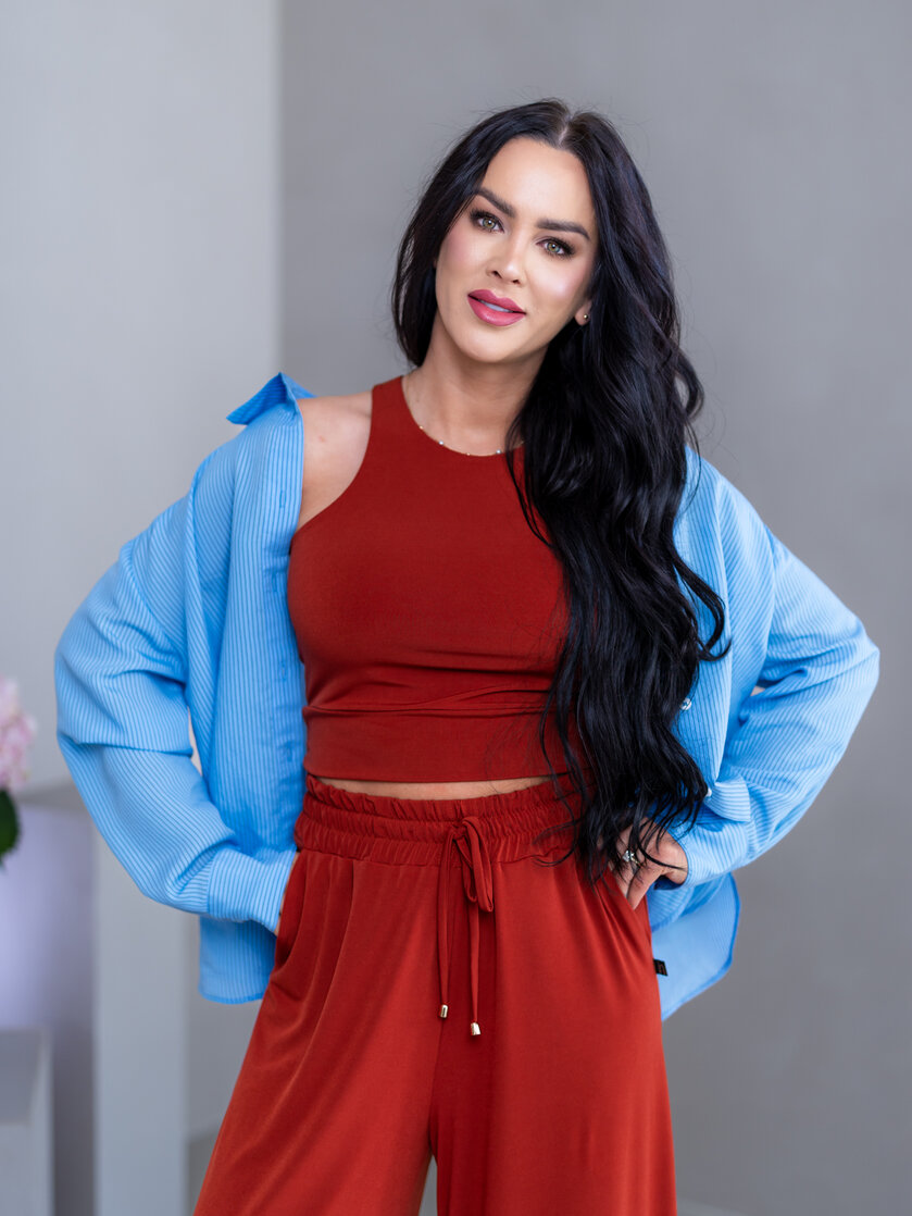 DVOJVRSTVOVÝ CROP TOP “THEA” - VYKROJENÉ TIELKO