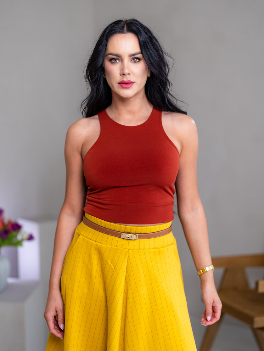 DVOJVRSTVOVÝ CROP TOP “THEA” - VYKROJENÉ TIELKO