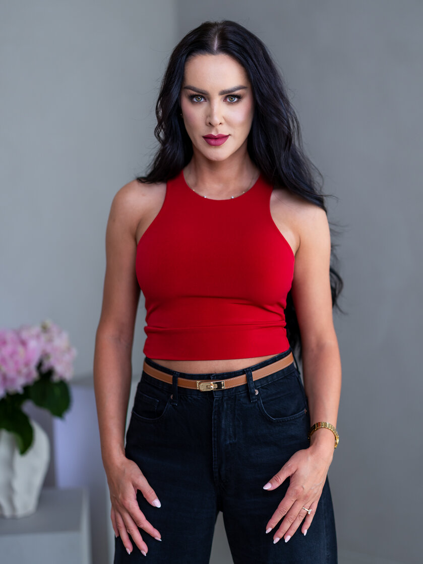 DVOJVRSTVOVÝ CROP TOP “THEA” - VYKROJENÉ TIELKO
