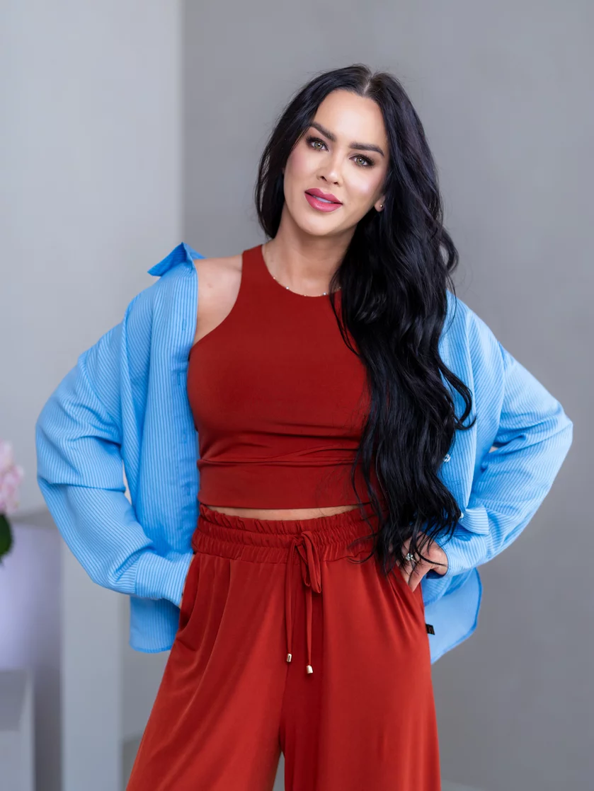 DVOJVRSTVOVÝ CROP TOP “THEA” - VYKROJENÉ TIELKO