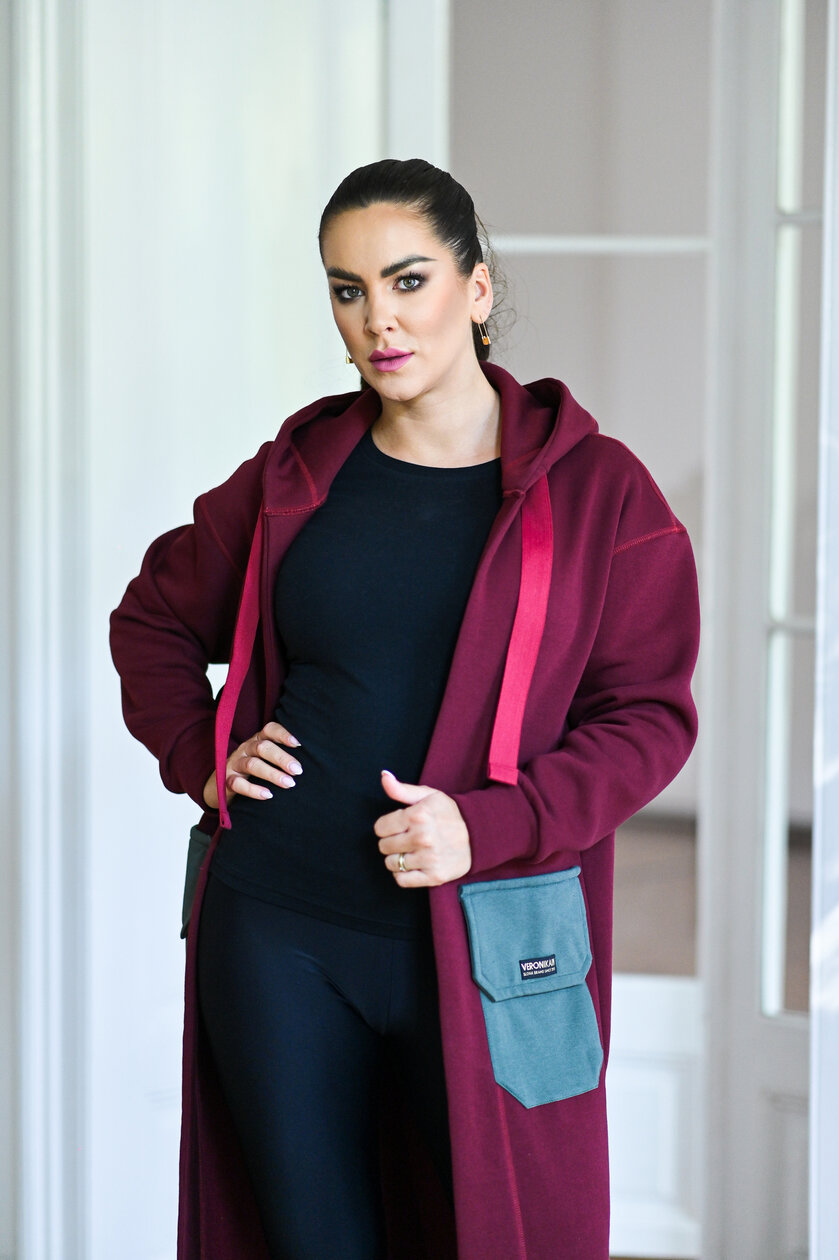 KARDIGAN BORDEAUX & KHAKI / 2 DĹŽKY NA VÝBER !