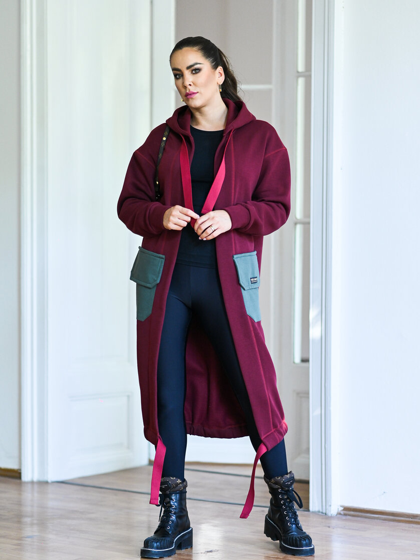 KARDIGAN BORDEAUX & KHAKI / 2 DĹŽKY NA VÝBER !