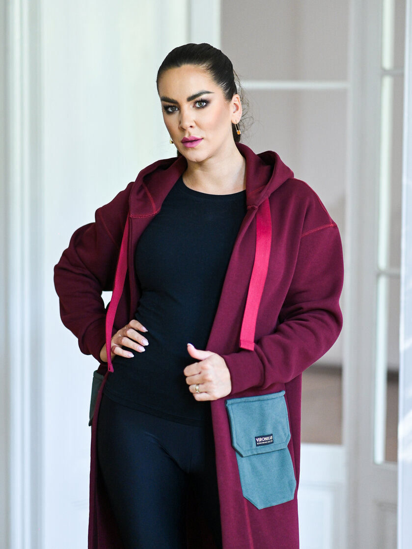 KARDIGAN BORDEAUX & KHAKI / 2 DĹŽKY NA VÝBER !