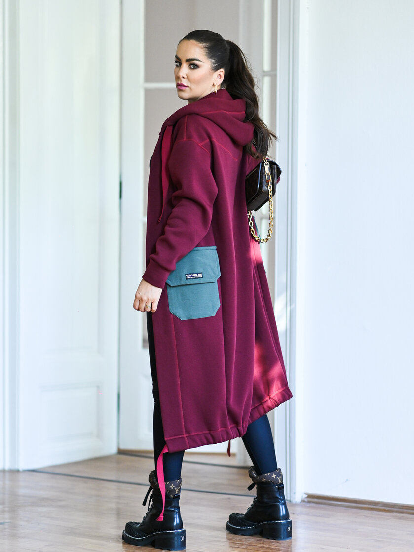 KARDIGAN BORDEAUX & KHAKI / 2 DĹŽKY NA VÝBER !