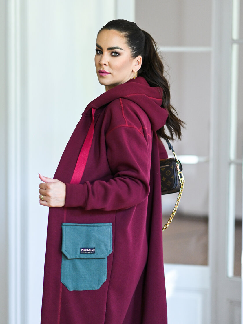 KARDIGAN BORDEAUX & KHAKI / 2 DĹŽKY NA VÝBER !