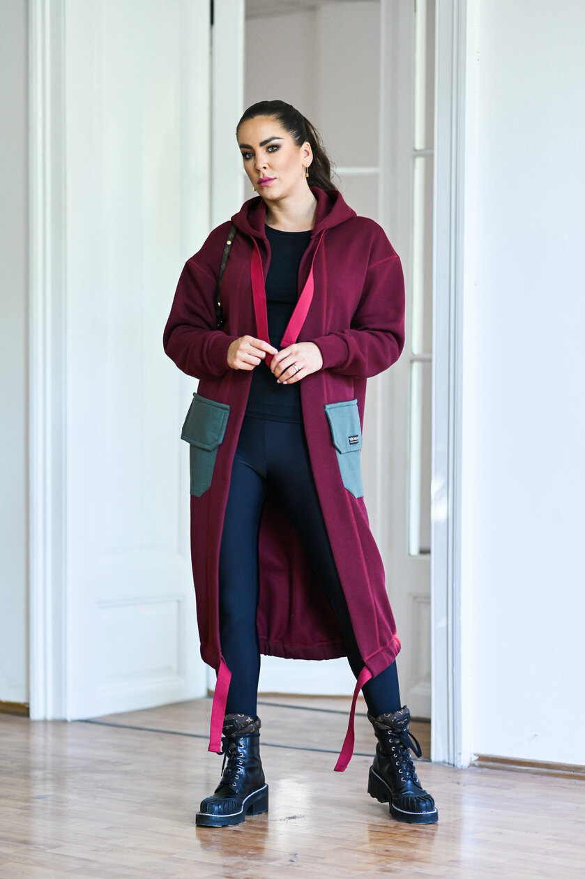 KARDIGAN BORDEAUX & KHAKI / 2 DĹŽKY NA VÝBER !