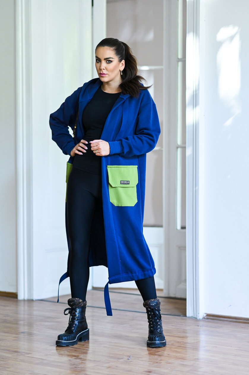 KARDIGAN DARK BLUE & AVOCADO / 2 DĹŽKY NA VÝBER !