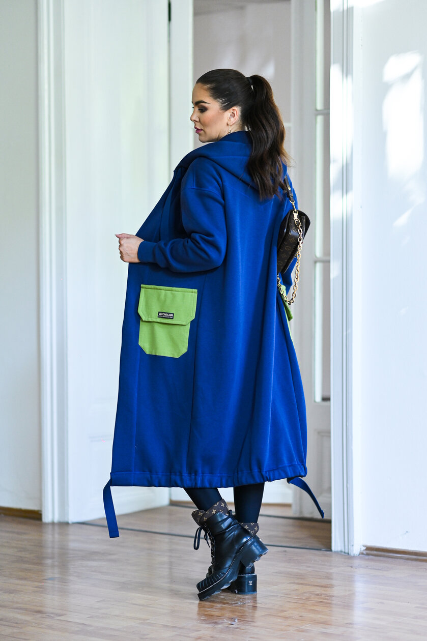 KARDIGAN DARK BLUE & AVOCADO / 2 DĹŽKY NA VÝBER !