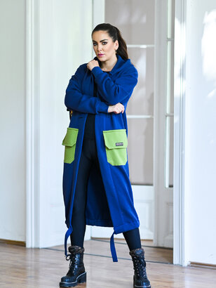 KARDIGAN DARK BLUE & AVOCADO / 2 DĹŽKY NA VÝBER !