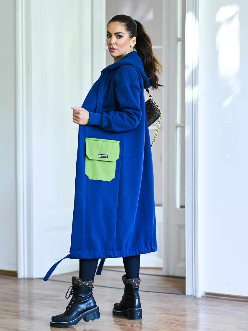 KARDIGAN DARK BLUE & AVOCADO / 2 DĹŽKY NA VÝBER !