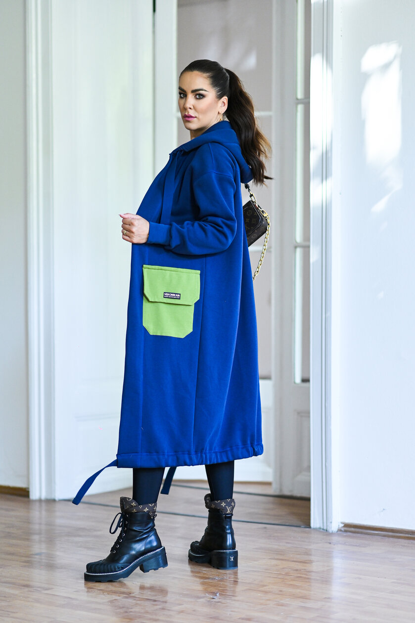 KARDIGAN DARK BLUE & AVOCADO / 2 DĹŽKY NA VÝBER !