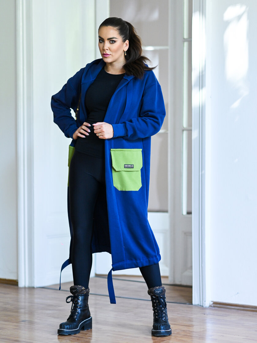 KARDIGAN DARK BLUE & AVOCADO / 2 DĹŽKY NA VÝBER !