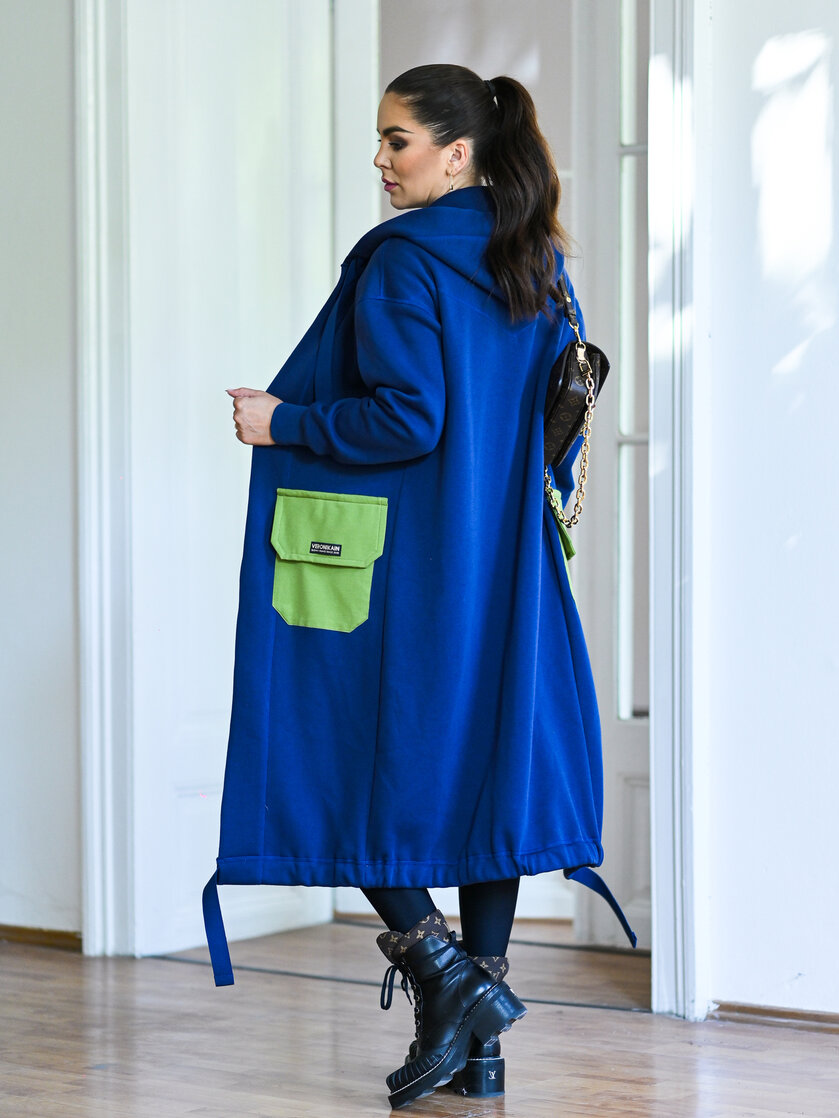 KARDIGAN DARK BLUE & AVOCADO / 2 DĹŽKY NA VÝBER !