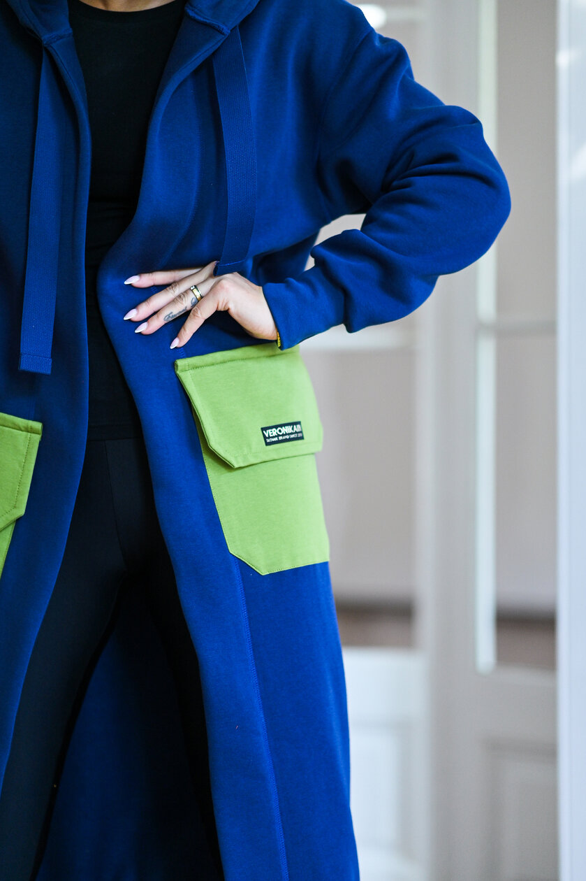 KARDIGAN DARK BLUE & AVOCADO / 2 DĹŽKY NA VÝBER !