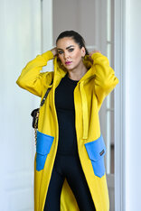 KARDIGAN DARK YELLOW & PETROL / 2 DĹŽKY NA VÝBER !