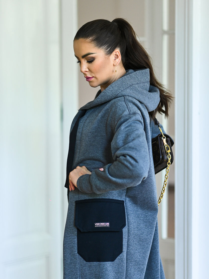 KARDIGAN GRAY & BLACK / 2 DĹŽKY NA VÝBER !