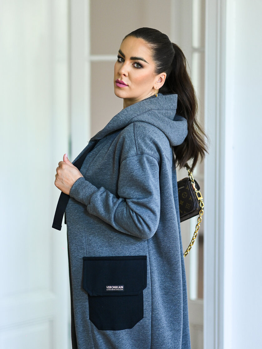 KARDIGAN GRAY & BLACK / 2 DĹŽKY NA VÝBER !