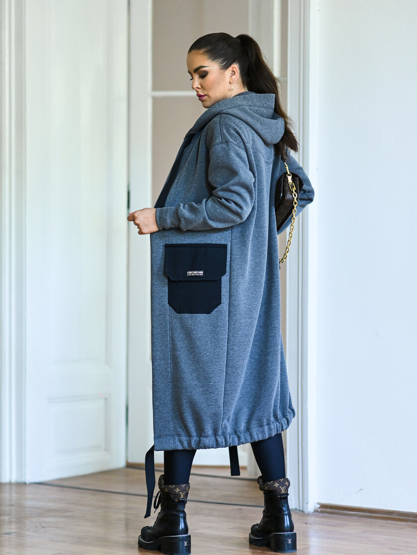 KARDIGAN GRAY & BLACK / 2 DĹŽKY NA VÝBER !