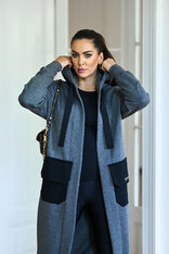 KARDIGAN GRAY & BLACK / 2 DĹŽKY NA VÝBER !