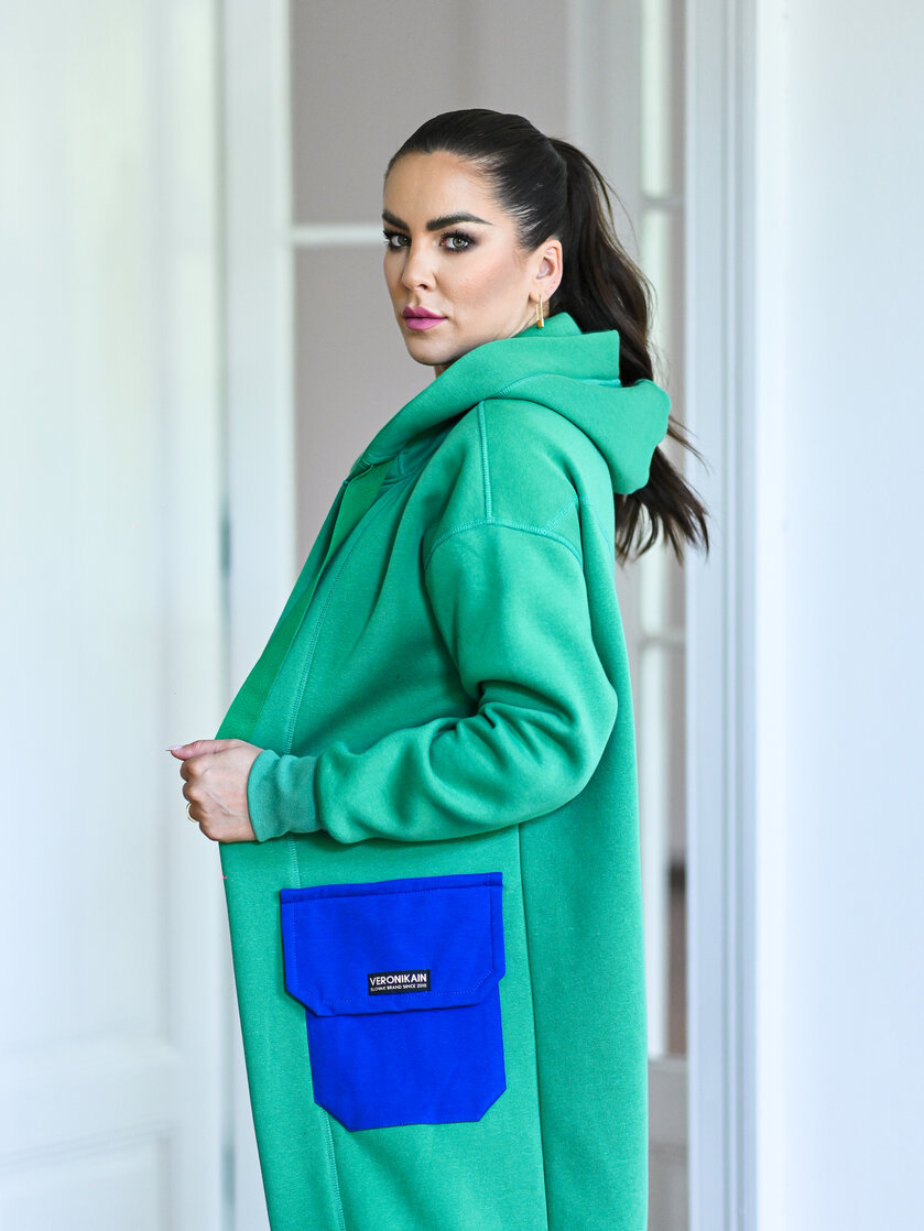 KARDIGAN GREEN & COBALT BLUE / 2 DĹŽKY NA VÝBER !