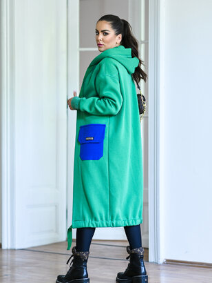 KARDIGAN GREEN & COBALT BLUE / 2 DĹŽKY NA VÝBER !