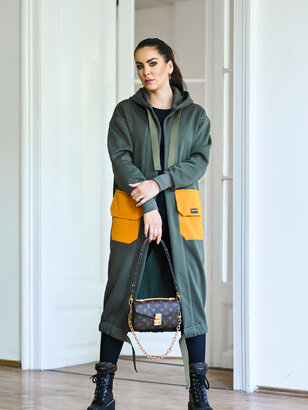 KARDIGAN KHAKI & OCHER / 2 DĹŽKY NA VÝBER !