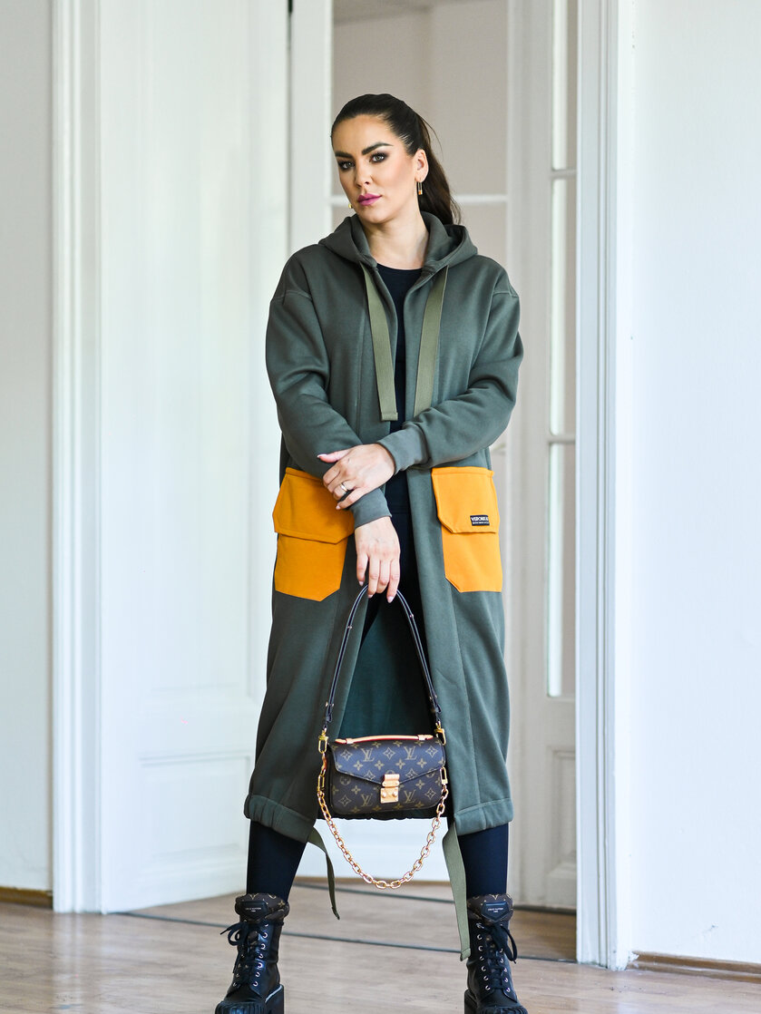 KARDIGAN KHAKI & OCHER / 2 DĹŽKY NA VÝBER !