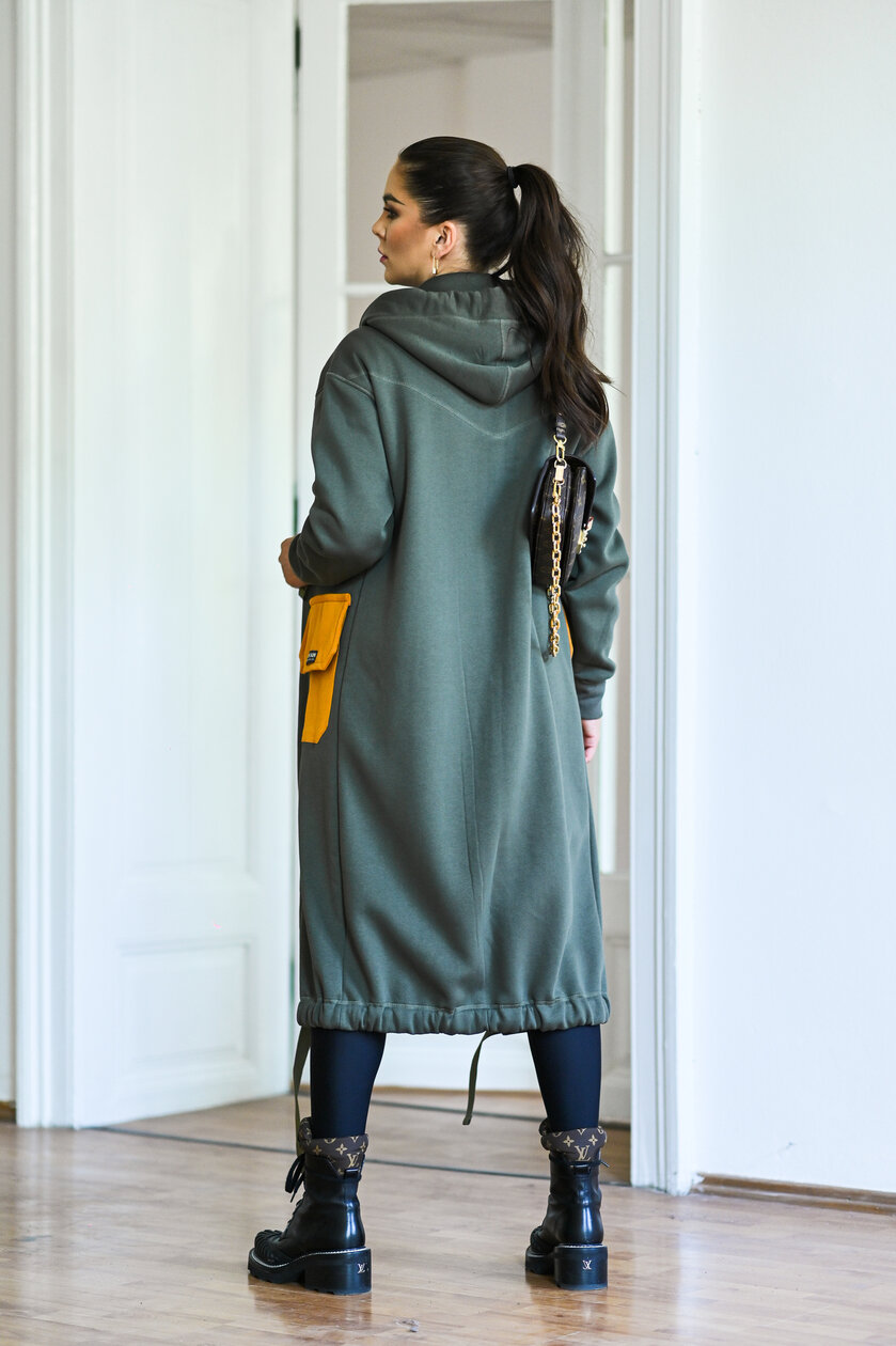KARDIGAN KHAKI & OCHER / 2 DĹŽKY NA VÝBER !