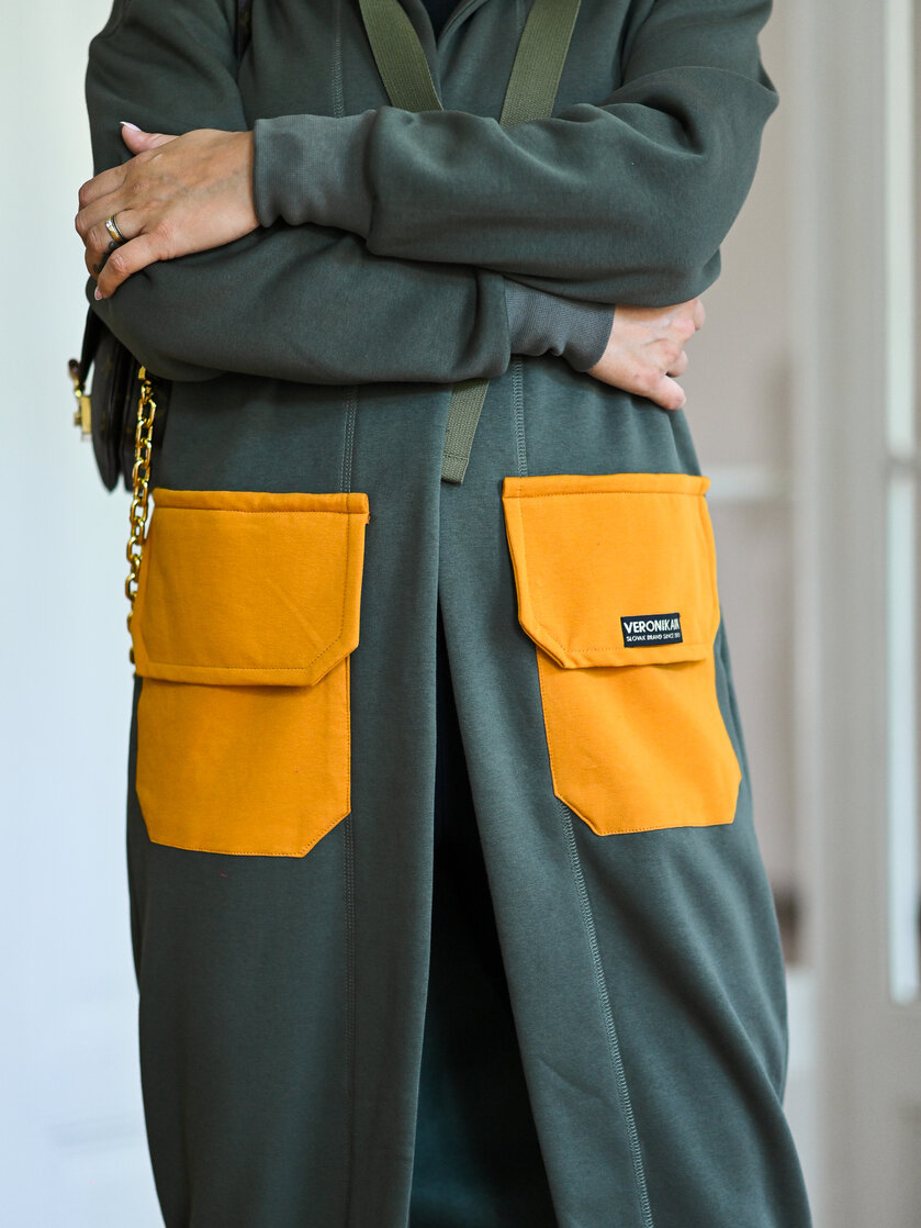 KARDIGAN KHAKI & OCHER / 2 DĹŽKY NA VÝBER !
