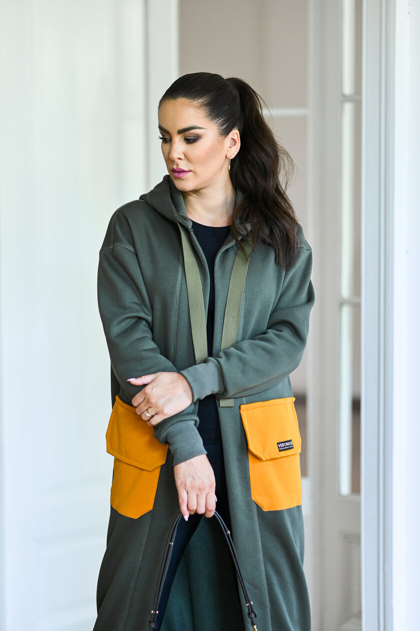 KARDIGAN KHAKI & OCHER / 2 DĹŽKY NA VÝBER !