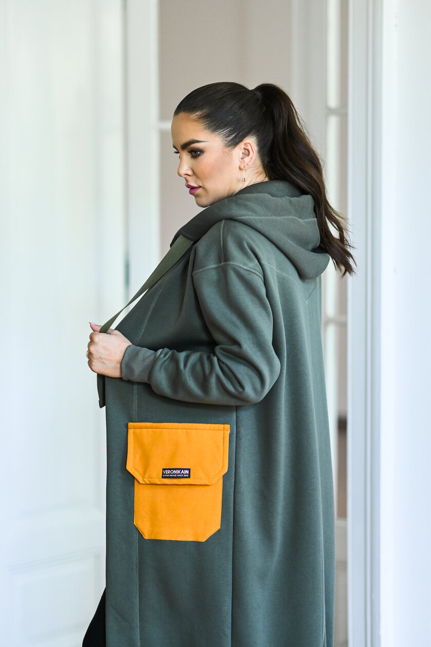 KARDIGAN KHAKI & OCHER / 2 DĹŽKY NA VÝBER !