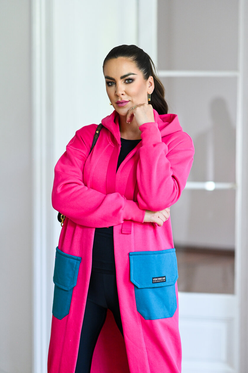 KARDIGAN MAGENTA & OPAL GREEN / 2 DĹŽKY NA VÝBER !