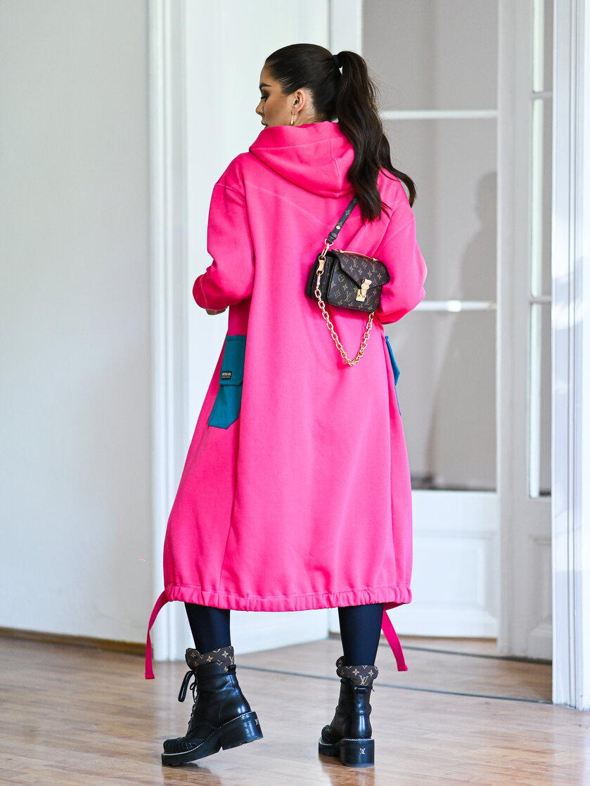 KARDIGAN MAGENTA & OPAL GREEN / 2 DĹŽKY NA VÝBER !