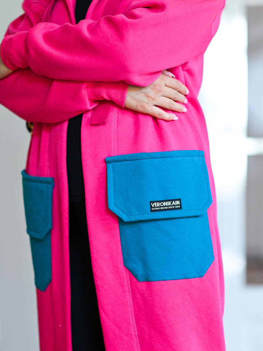 KARDIGAN MAGENTA & OPAL GREEN / 2 DĹŽKY NA VÝBER !