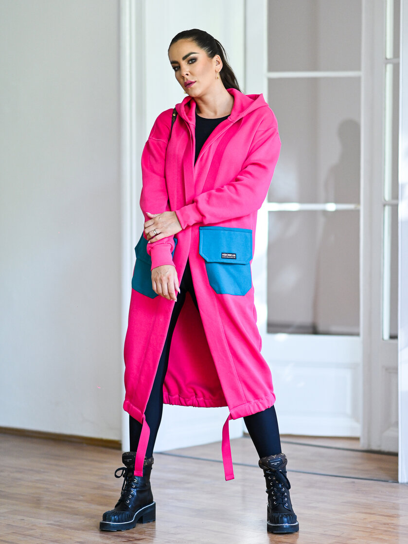 KARDIGAN MAGENTA & OPAL GREEN / 2 DĹŽKY NA VÝBER !