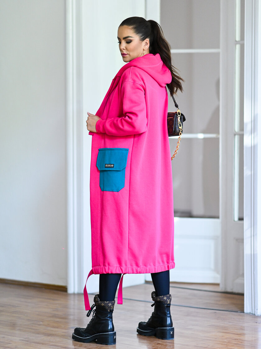 KARDIGAN MAGENTA & OPAL GREEN / 2 DĹŽKY NA VÝBER !
